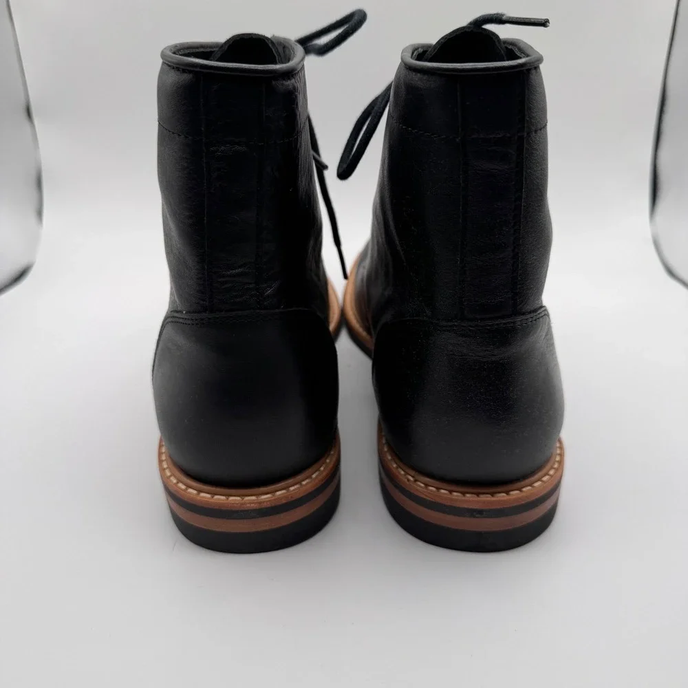 Nisolo Andres All Weather Boot Black Leather‎ Men's 9 Lace Up Combat Military